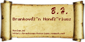 Brankován Honóriusz névjegykártya